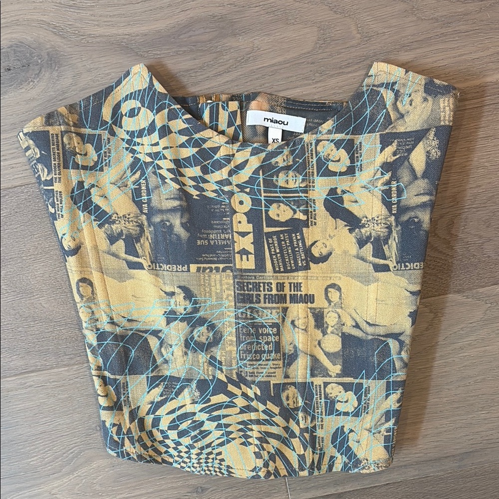 Miaou Leia Corset Top in Wanted, Size XS